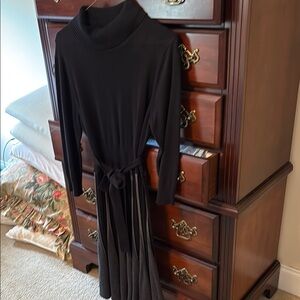Black Cowl Neck Long Sleeve Sweater Dress